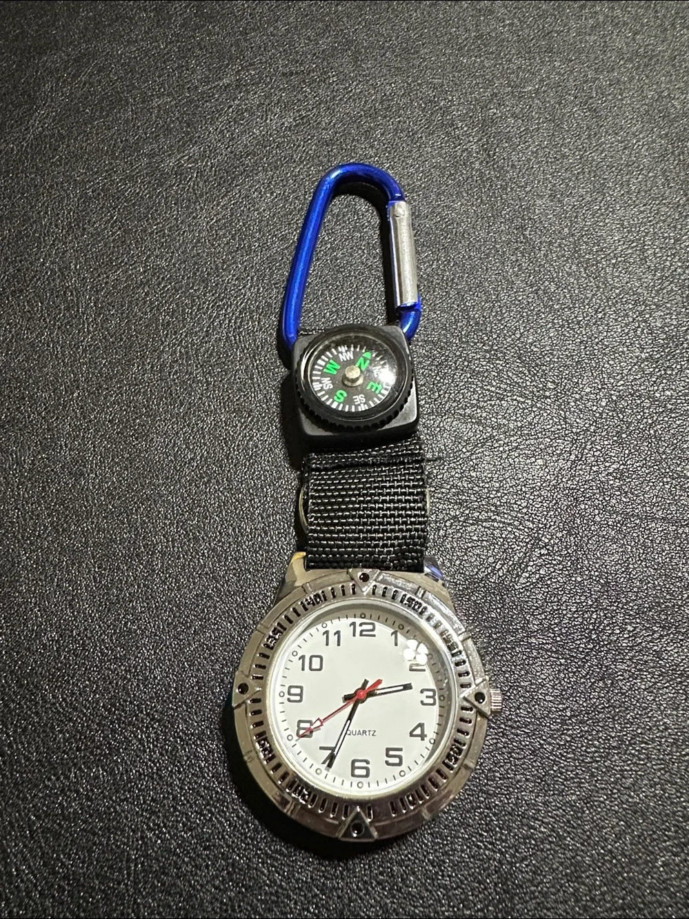 Dreams Unlimited Travel 40mm Silver Tone Clip On Pocket Watch With Compass